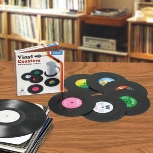 6 Untersetzer im Vinyl Schallplatten Look