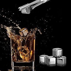 Aerb 6 PCS Edelstahl Chilling Wiederverwendbare Ice Cubes für Whiskey Wein Getränke