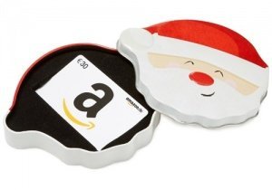 Amazon.de Geschenkgutschein in Geschenkbox Lächelnder Weihnachtsmann