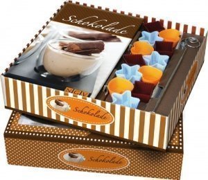 Buch-Box Schokolade: Rezeptbuch + 12 Förmchen und Pralinen-Tauchspirale