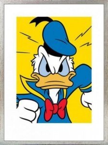 Donald Duck Poster Kunstdruck und Holz-Rahmen - Mad (80 x 60cm)