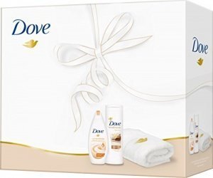 Dove Women Geschenkpack: Creme-Öl Pflegedusche, Bodylotion und Handtuch