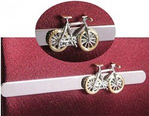 Fahrrad Krawattennadel Krawattenhalter bicolor glänzend 6,9 cm lang inkl. Geschenkbox