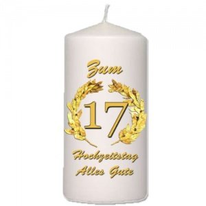Foto-Kerze zum "17." Hochzeitstag, als Geschenk eine tolle Idee
