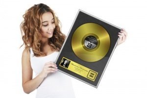 Goldene Schallplatte als personalisierte Urkunde