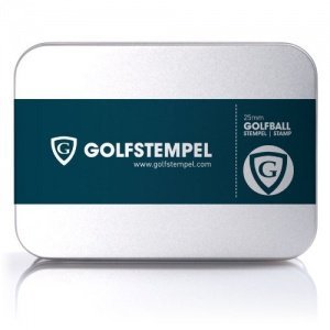 Golfballstempel AG25 in Geschenkbox mit persönlichem Gutschein für eine individuelle Stempelplatte