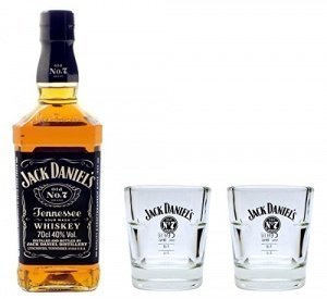 Jack Daniels 40% 0,7l Set + 2 Tumbler Gläser im Geschenkkarton