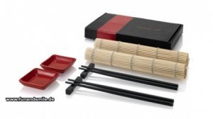Japanisches Sushi Set in schwarz/rot