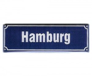 Magnet Hamburg, Kühlschrank-Magnet in Straßenschild-Optik, das Hamburg Souvenir