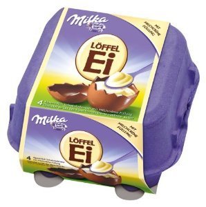 Milka Löffel-Ei, Milchcrème, Schokoladeneier, 136g, 2er Pack (2 x 136 g)