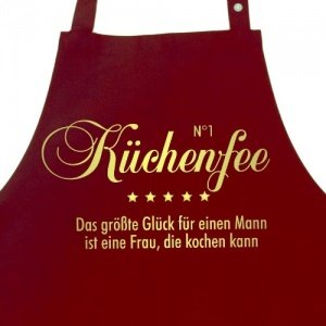 N°1 KÜCHENFEE - Das größte Glück für einen Mann ist eine Frau, die kochen kann - Kochschürze 