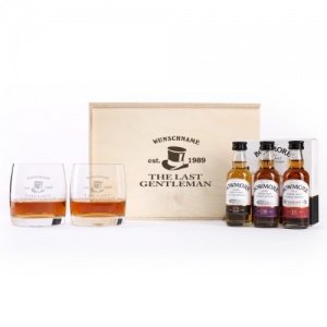 Privatglas Whiskey Geschenk Set mit gratis Gravur - in Box aus Holz -The Last Gentleman