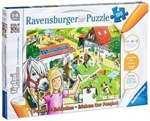 Ravensburger 00518 - tiptoi®: Puzzlen, Entdecken, Erleben - Ponyhof - 100 Teile Puzzle (ohne Stift)