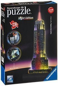 Ravensburger - Empire State Building bei Nacht - 216 Teile Night Edition 3D Puzzle-Bauwerke