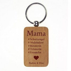 Schlüsselanhänger Holz  "Hashtag Mama"