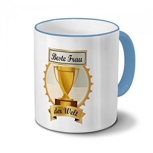 Tasse mit Namen Beste Frau der Welt - Motiv Pokal - Namenstasse, Kaffeebecher, Mug, Becher, Kaffeeta