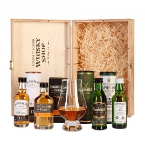 Whisky Genießer Set - Highland Park 12, Glenfiddich 12, Laphroaig 10 , Bowmore 12 und Glencairn Whi