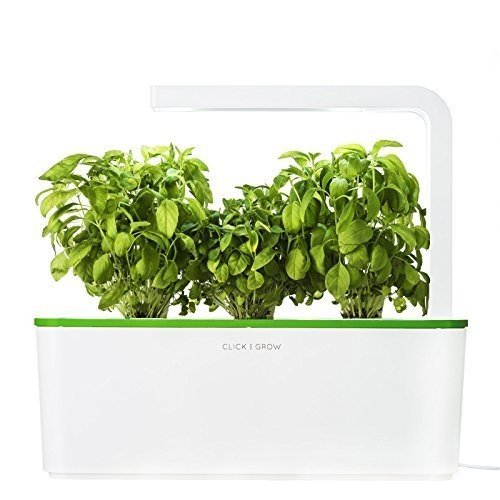 Click & Grow smartes Kräutergarten-Set mit 3 Basilikum Kassetten, kiwi-grün beleuchtet