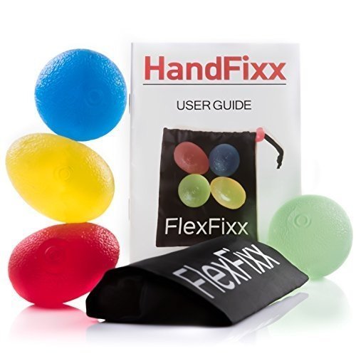 Eiförmige Griffbälle Handtrainer + Zubehör - 4er Set für schnelle Erfolge - Handgymnastik Handmu