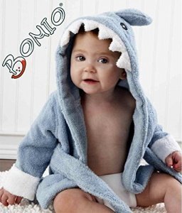 Bomio Baby Bademantel mit Kapuze Hai