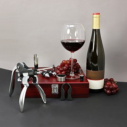 COM-FOUR® Wein-Set 10-teilig in edler Holzbox