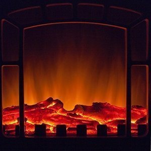 Elektro-Kamin mit Heizung und Kaminfeuer-Effekt 2000W weiß Flammeneffekt Flammenambiente Ofen