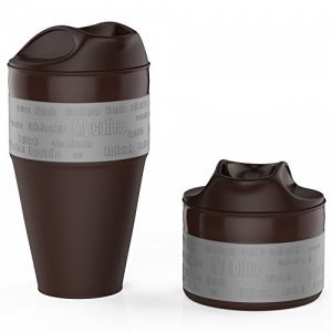 Jerrybox Faltbarer Kaffeebecher mit verschließbarem Deckel, Coffee to go Becher, Zusammenlegbare Si