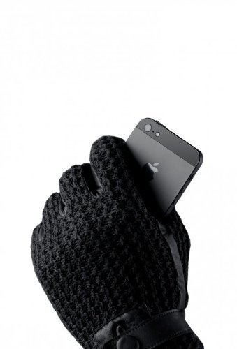 Mujjo MUJJO-GLLT-010-75 Leder Crochet Touchscreen Handschuh Größe 7,5
