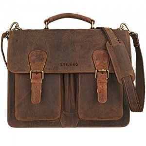 STILORD Aktentasche Herren Lehrertasche Bürotasche Laptoptasche Umhängetasche Vintage groß aus ec