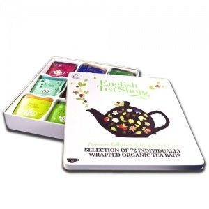 Teegeschenk in edler Metalldose - BIO-Tee-Kollektion mit 72 x original englischem Tee