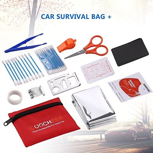 Auto Emergency Kit, Multifunktionale Pannenhilfe Auto Notfall-Kit mit Starthilfekabel, Werkzeugtasch