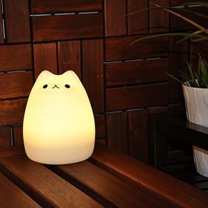 GoLine Cute Kitty LED Kinder-Nachtlicht , Multicolor -Silikon-weiche Baby-Kinderzimmer-Lampe, Sensit
