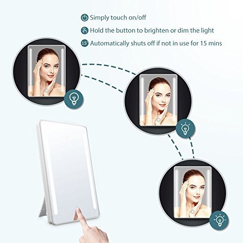 Jerrybox Schminkspiegel mit Beleuchtung Beleuchteter Kosmetikspiegel LED Make up Spiegel Faltbarer S