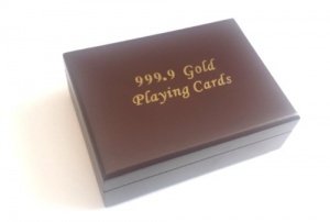 Luxus-Gold überzogene flexible Poker Spielkarten mit Gefüttert Geschenkbox und Zertifikat