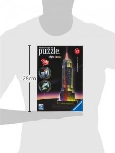 Ravensburger - Empire State Building bei Nacht - 216 Teile Night Edition 3D Puzzle-Bauwerke