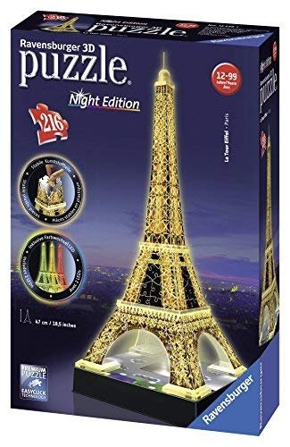 Ravensburger Eiffelturm bei Nacht