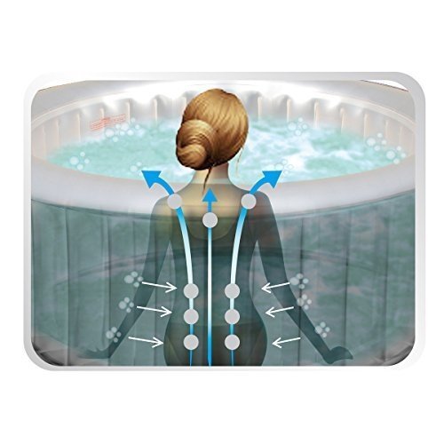 Whirlpool MSpa aufblasbar für 4 Personen SPA Ø180x70cm In-Outdoor Pool 118 Massagedüsen Timer Hei