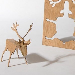 ° 3D WOOD CARDs Weihnachtskarten 5er-Set