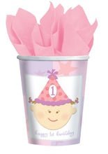 1. Geburtstag Becher pink 8 St.