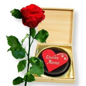 1 haltbare Rose rot und Sachertorte