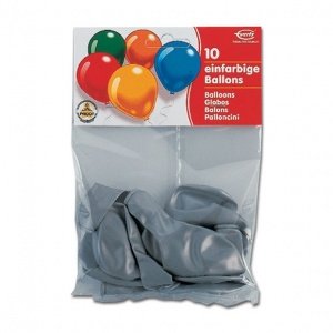 10 Metallic-Ballons, silber