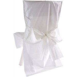 10 Stuhlhussen Satin, weiß