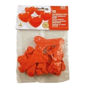 10 rote Herzballons, klein
