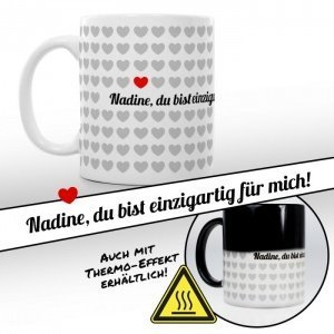 1000 Herzen - personalisierte Tasse