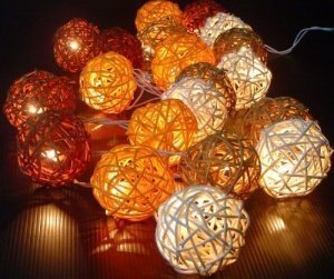10er Rattan LED Lichterkette