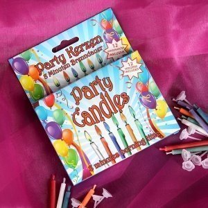 12 Partykerzen mit 6 verschiedenen Brenn