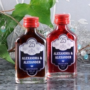 12 personalisierte Schnapsflaschen zur s