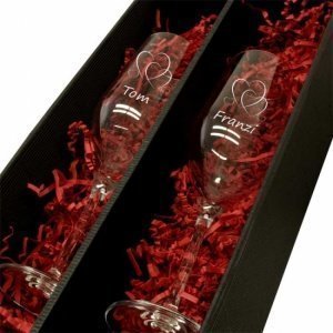 2 Champagnergläser in Geschenkverpackung