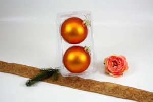 2 Christbaumkugeln Blutorange matt Ø 10 