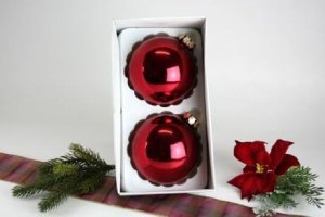 2 Christbaumkugeln Ochsenblut glanz Ø 10